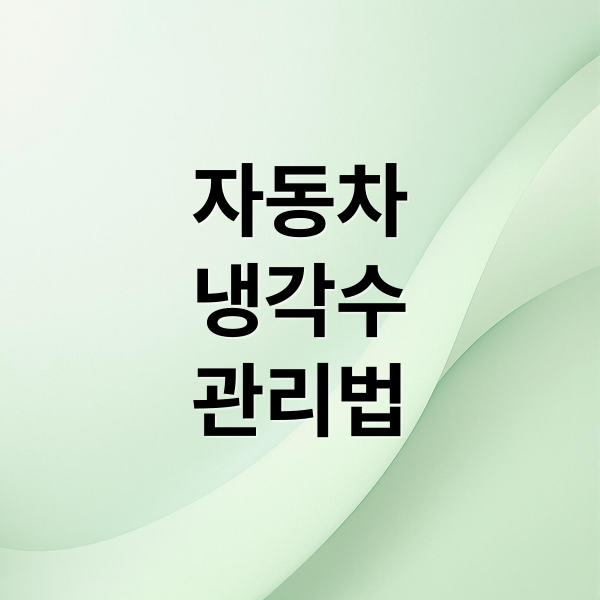 자동차
냉각수
관리법 (자동차 냉각수 점검)