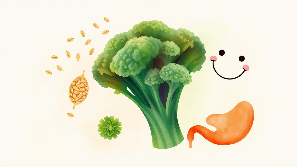 식이섬유, 장 건강의 든든한 지원군 (watercolor 스타일)