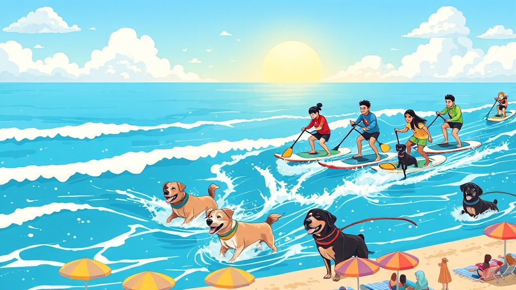 SUP 체험 & 레이싱 (cartoon 스타일)