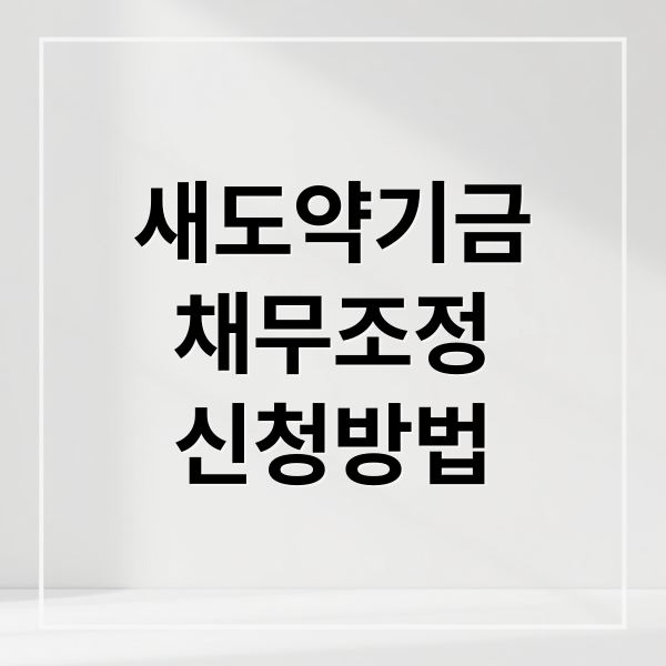 새도약기금
채무조정
신청방법 (새도약기금 신청 장기연체자 채무조정)