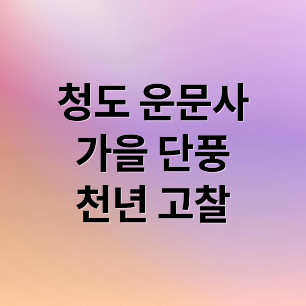 청도 운문사
가을 단풍
천년 고찰 (청도 운문사 단풍명소)