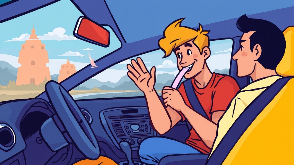 차량 내 졸음운전 방지법 (cartoon 스타일)