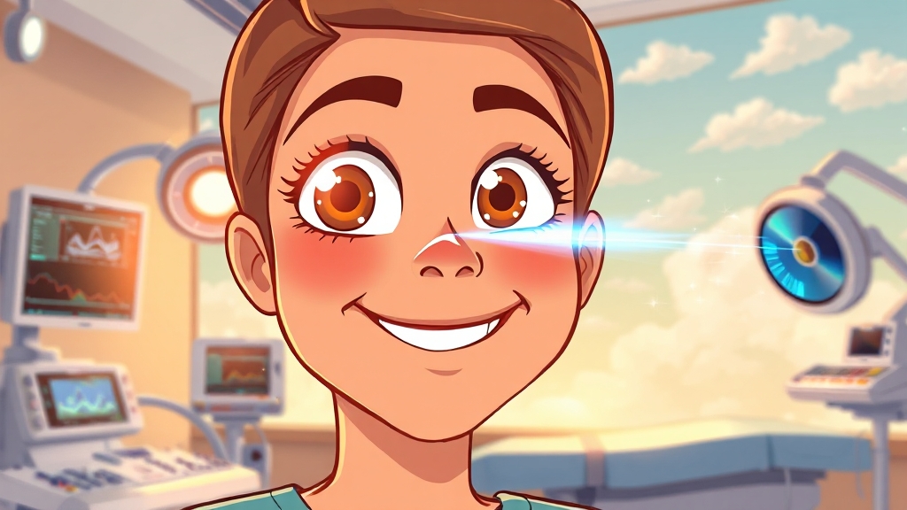 백내장 수술: 방법과 골든 타임 (cartoon 스타일)