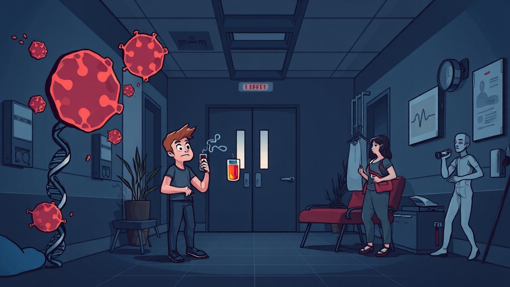 암 발생, 주요 원인은? (cartoon 스타일)