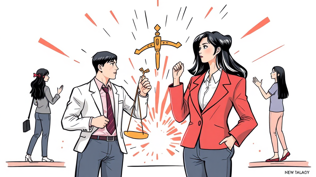 하이브와의 갈등 배경과 법적 공방의 전말 (illustration 스타일)