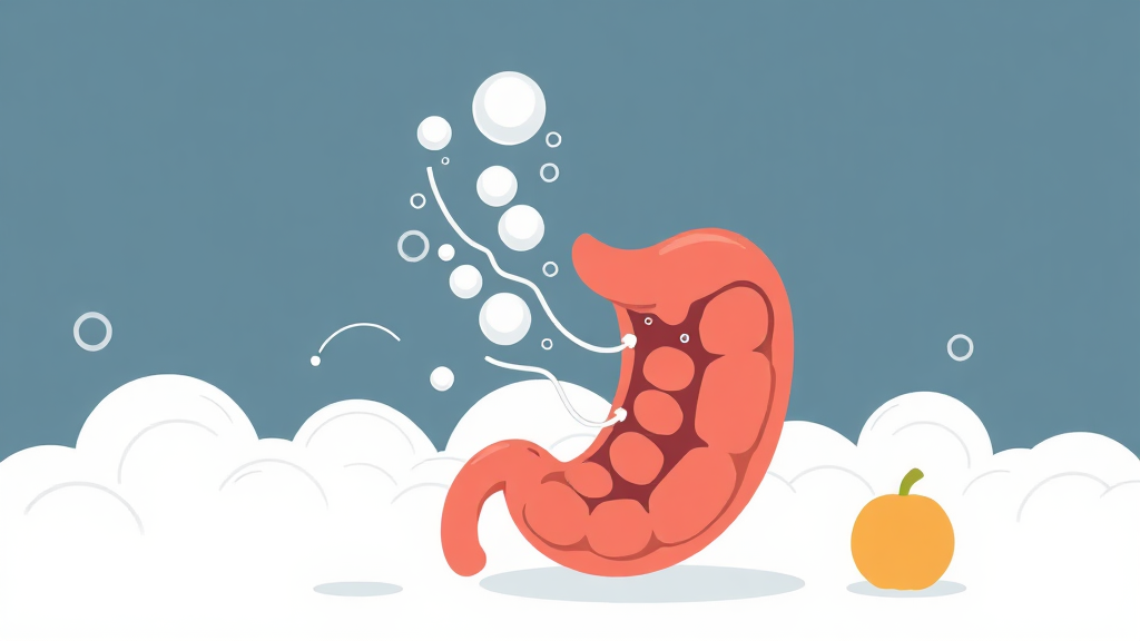 배가 빵빵한 느낌, 왜 생길까? (illustration 스타일)