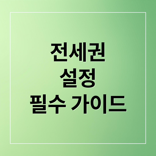 전세권
설정
필수 가이드 (전세권 설정비용 계산)
