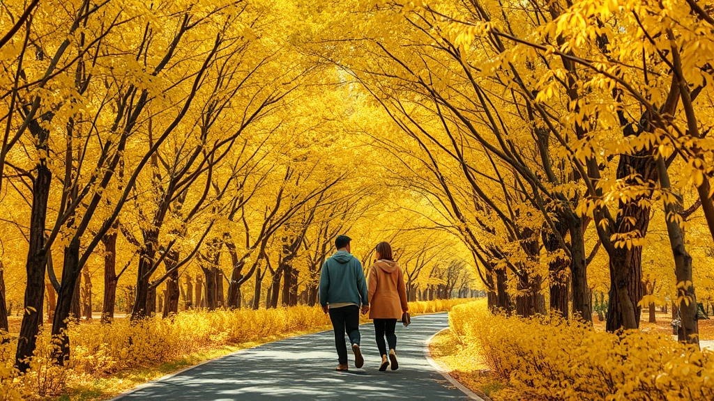 서울 대표 공원 단풍 명소 (realistic 스타일)