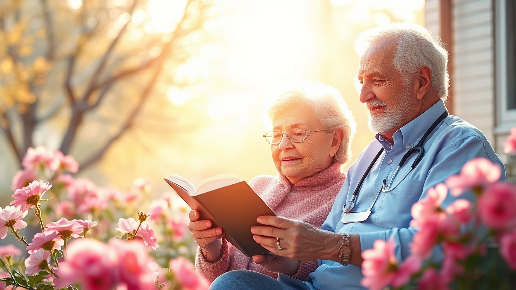 실버타운 선택 시 고려 사항 (watercolor 스타일)