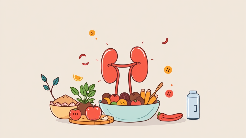 신장 부담을 줄이는 건강한 단백질 섭취 가이드 (illustration 스타일)