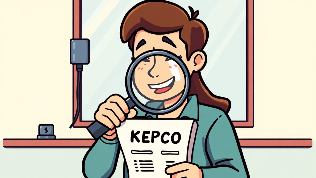 전기요금 납부 확인 및 고객번호 확인 (cartoon 스타일)