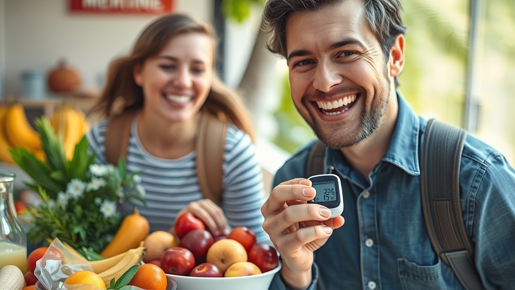 꾸준한 식단 관리와 생활 습관 개선 (realistic 스타일)