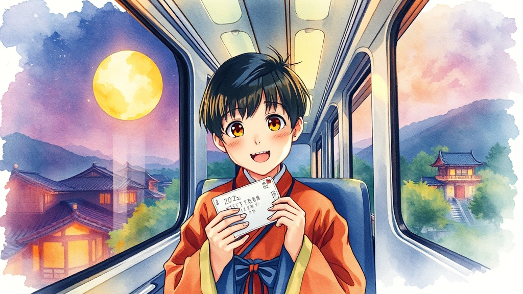 추석 연휴 구조 및 예매 중요성 (watercolor 스타일)