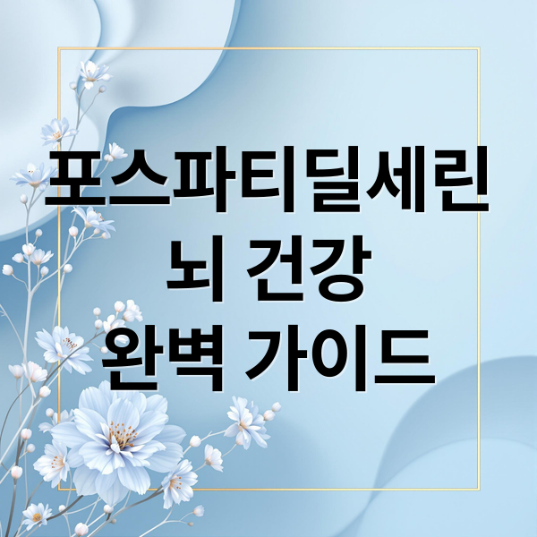 포스파티딜세린
뇌 건강
완벽 가이드 (포스파티딜세린 효능)
