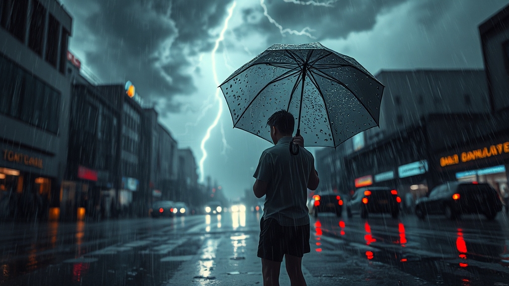 주간 날씨 전망 (realistic 스타일)