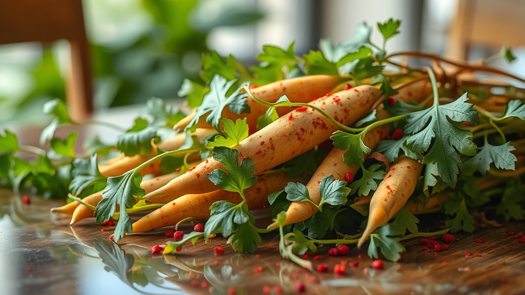 고구마순 맛있게 무치는 법 (realistic 스타일)