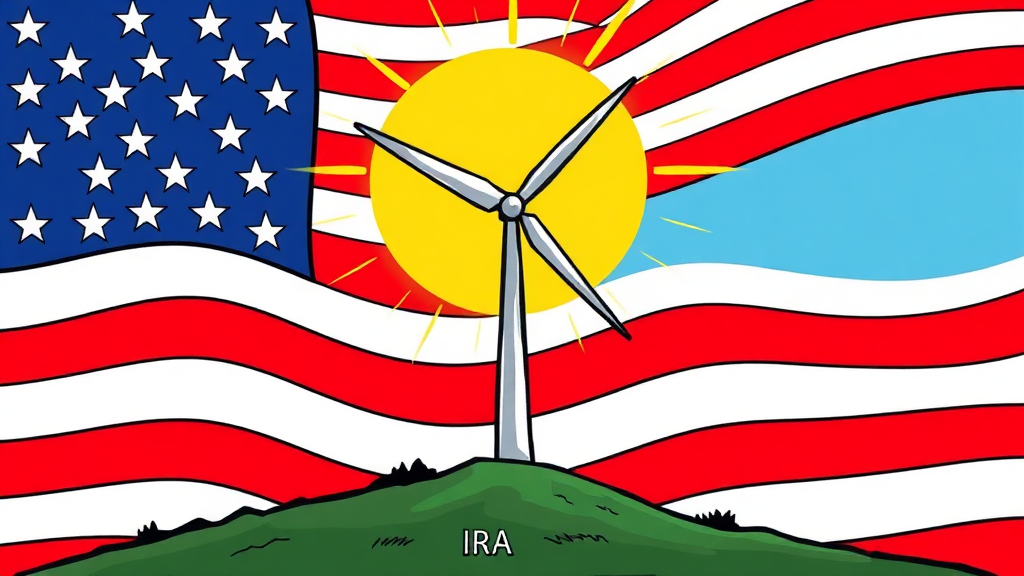 미국 시장 공략 및 IRA 정책 수혜 (cartoon 스타일)