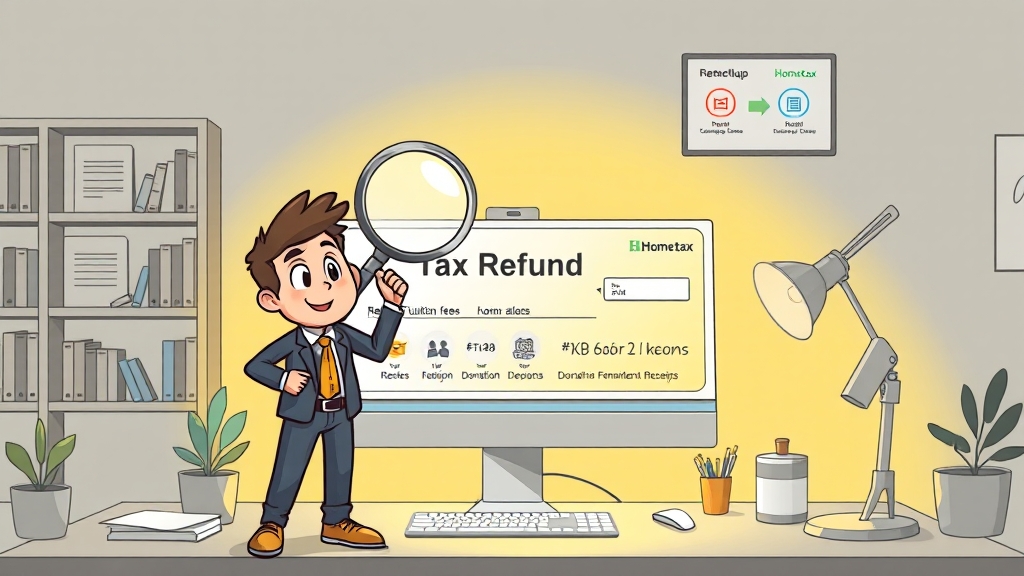 환급 가능 항목, 꼼꼼히 확인! (illustration 스타일)