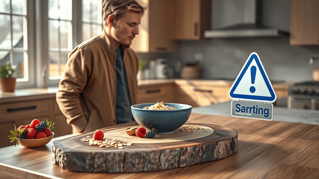 귀리, 섭취 시 주의사항은? (realistic 스타일)