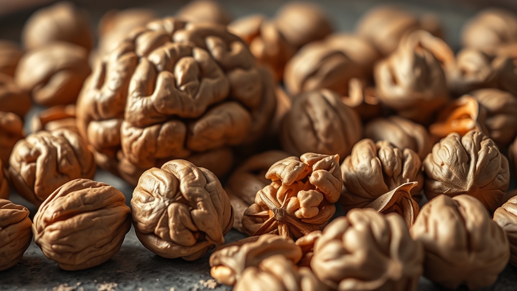 호두의 주요 영양 성분은? (realistic 스타일)
