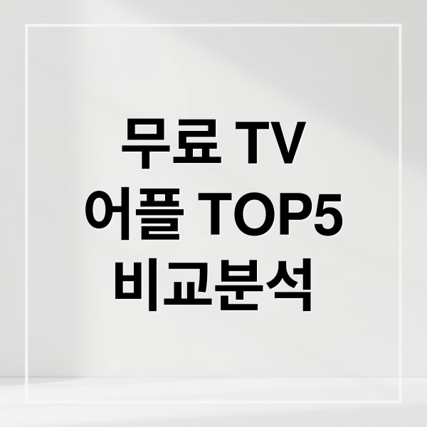 무료 TV
어플 TOP5
비교분석 (실시간 TV 어플 무료 시청)