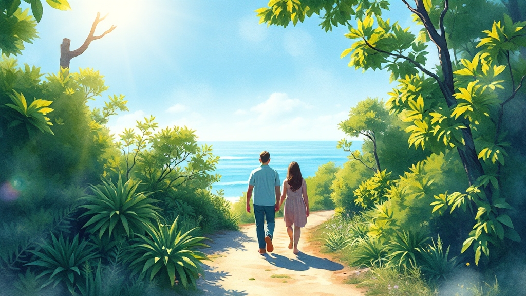 힐링 여행 추천 코스 (illustration 스타일)