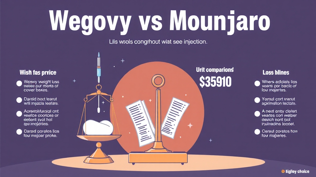 위고비 vs 마운자로 가격 비교 (illustration 스타일)