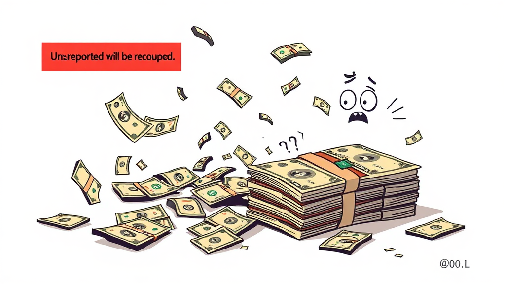 미신고 시 불이익: 환수 조치 (illustration 스타일)