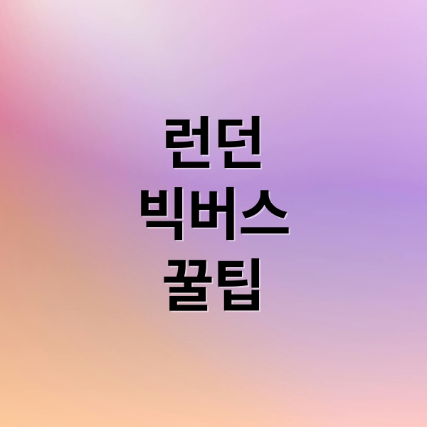 런던
빅버스
꿀팁 (런던 빅버스 투어 노선)