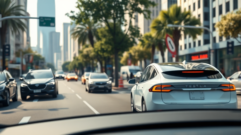 FSD vs 경쟁사 자율주행 기술 비교 (realistic 스타일)