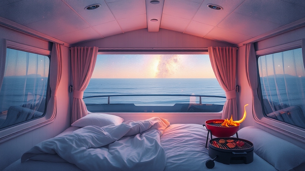 객실 내부, 뭐가 있을까? (watercolor 스타일)