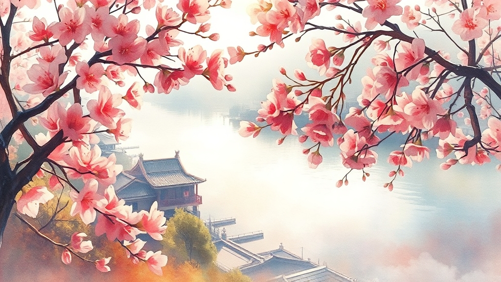 광양 매화축제: 봄의 전령사 (watercolor 스타일)