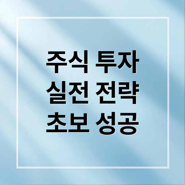 주식 투자
실전 전략
초보 성공 (주식 투자 전략)