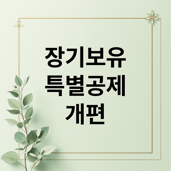 장기보유
특별공제
개편 (장특공제 개편 실거주 세제)