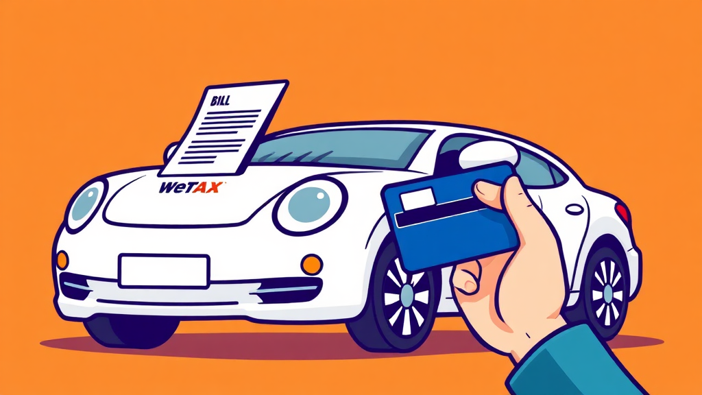 자동차세 납부 핵심 정보 (cartoon 스타일)