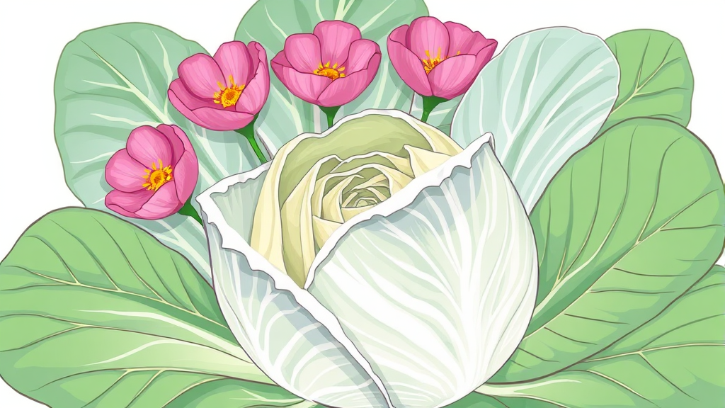 봄동의 매력 탐구: 특징, 제철, 그리고 효능 (illustration 스타일)