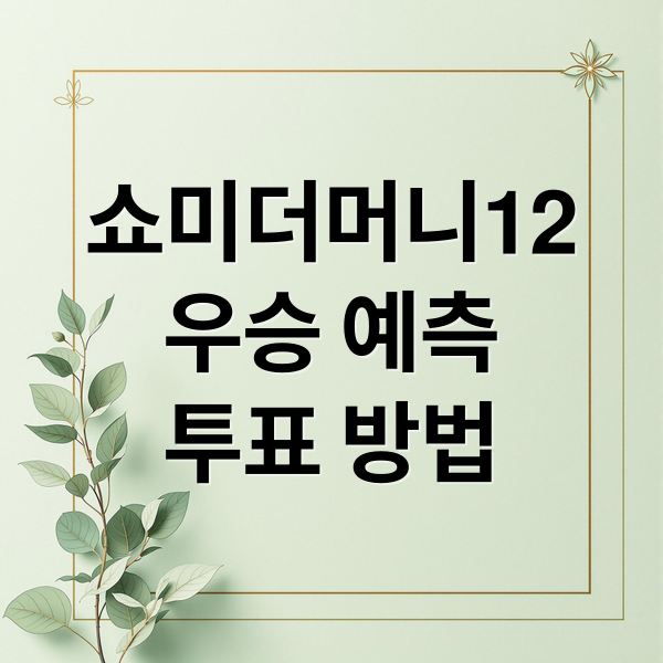 쇼미더머니12
우승 예측
투표 방법 (쇼미더머니12 투표)