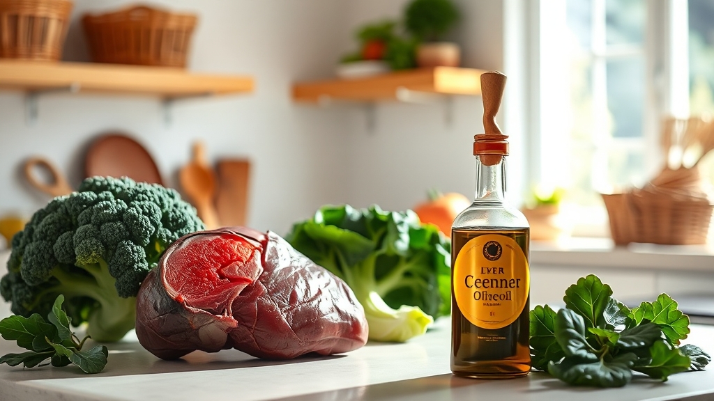 간 건강에 도움이 되는 식습관 (realistic 스타일)