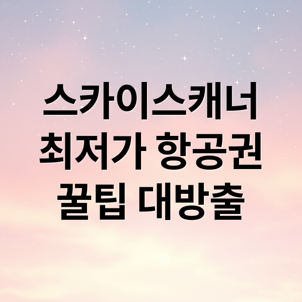 스카이스캐너
최저가 항공권
꿀팁 대방출 (스카이스캐너 항공권)