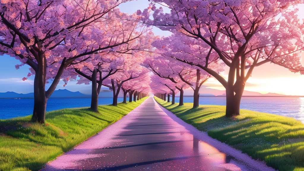 2026년 천안 벚꽃 개화 시기 예상 (realistic 스타일)