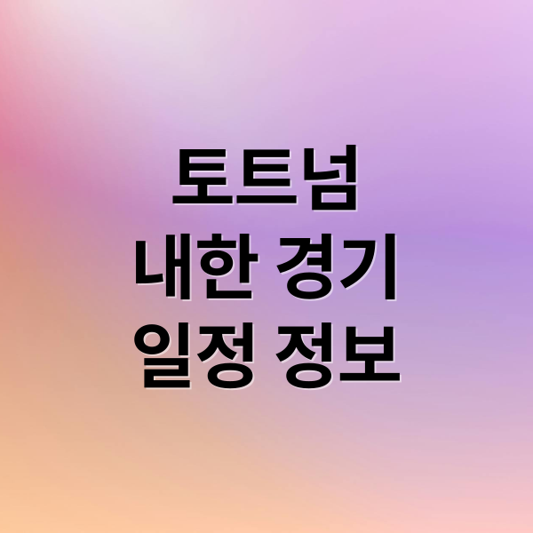토트넘
내한 경기
일정 정보 (2025 토트넘 내한경기)