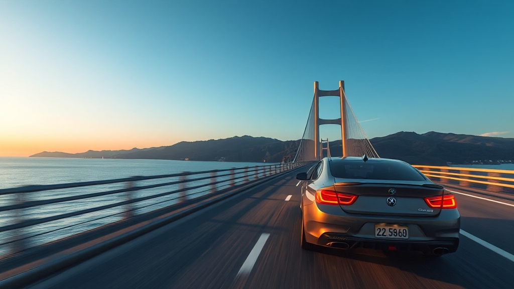 통영 드라이브 코스 한눈에 보기 (realistic 스타일)