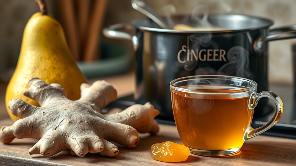 생강청 만들기, 황금 레시피 공개! (realistic 스타일)