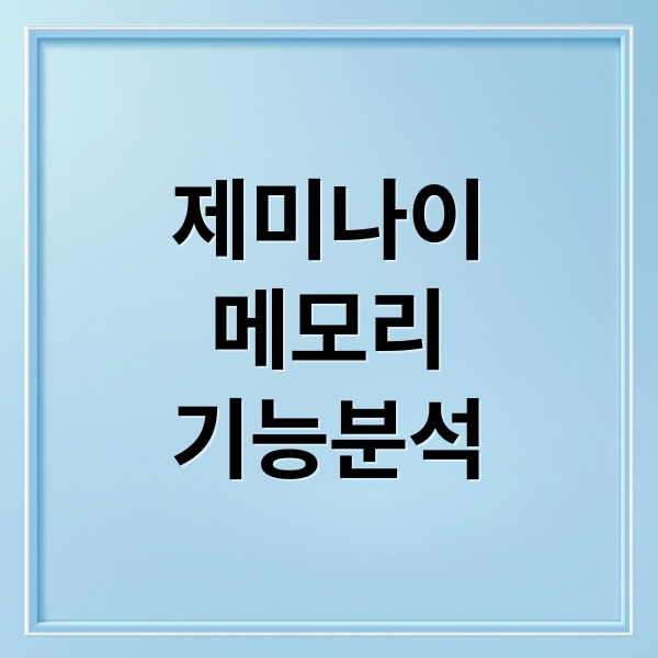 제미나이
메모리
기능분석 (구글 제미나이, 장기 기억 ‘메모리’ 기능)