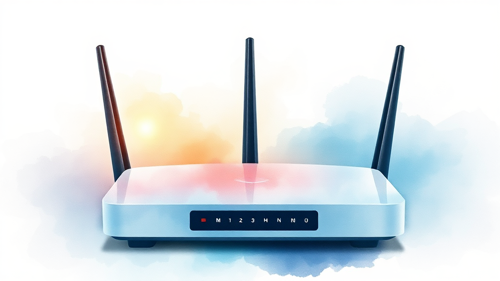 공유기 문제 해결 및 최적 설정 (watercolor 스타일)