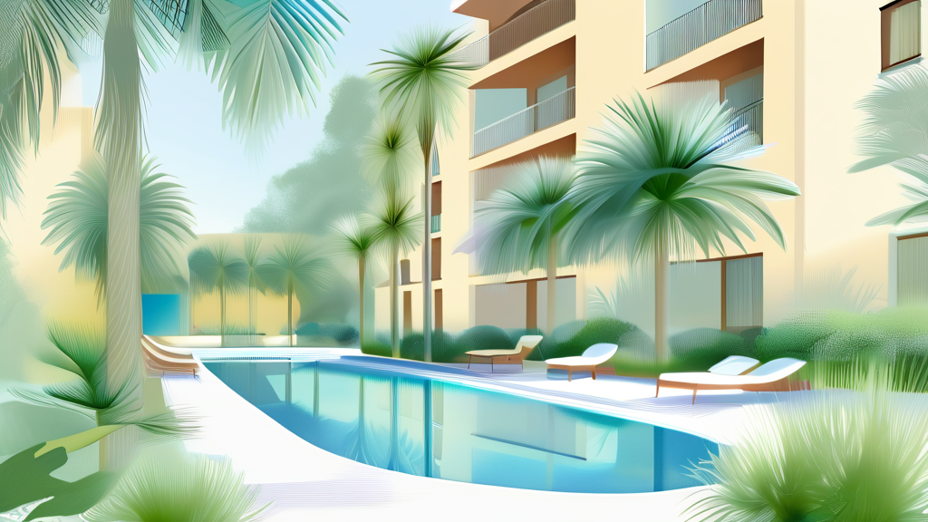 건강을 위한 체계적인 지원 서비스와 안전 시설 (watercolor 스타일)