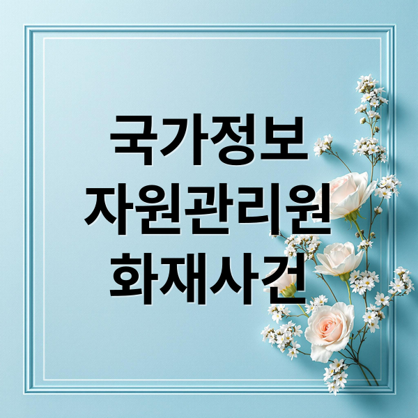 국가정보
자원관리원
화재사건 (국가정보자원관리원 화재 95억원 피해)