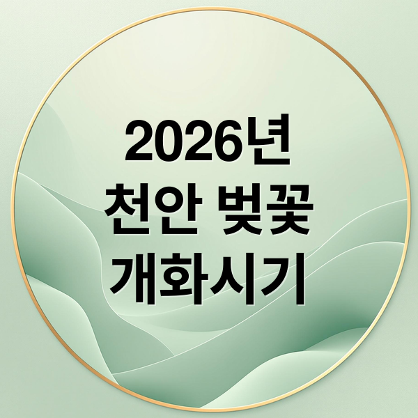 2026년
천안 벚꽃
개화시기 (천안 벚꽃 명소 2026)