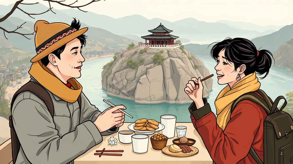 구례 맛집 및 주변 관광 정보 (illustration 스타일)