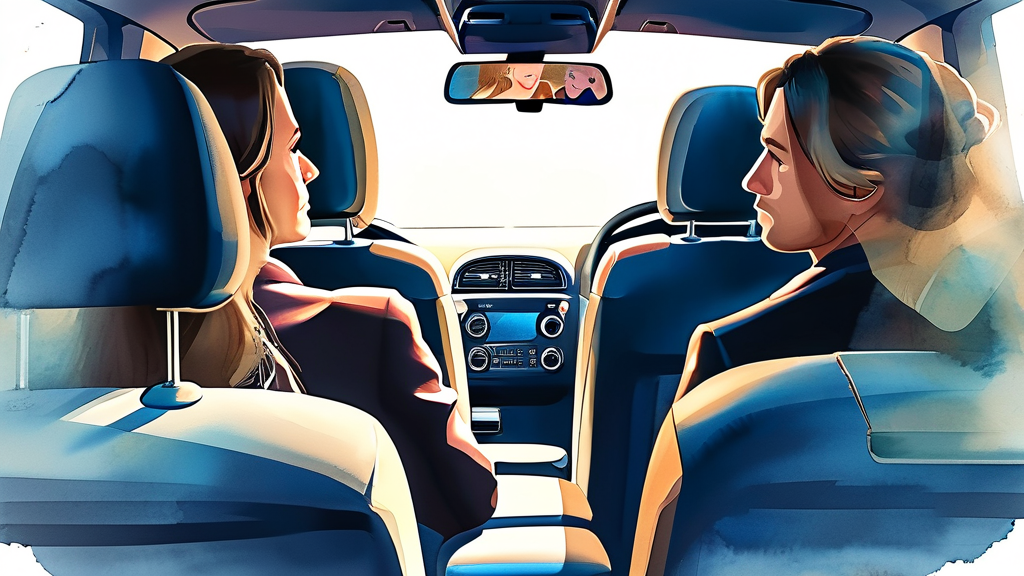 SUV 특성상 3열 좌석의 한계점 (watercolor 스타일)